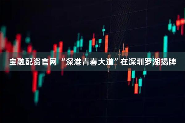 宝融配资官网 “深港青春大道”在深圳罗湖揭牌